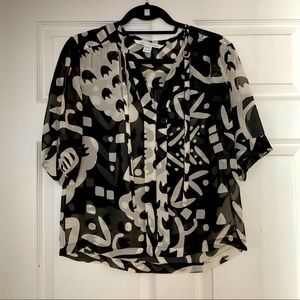 DVF Black & White Blouse